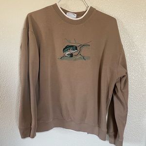 brown “bass” crewneck